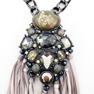 NWOT Chico's statement necklace tassel fringe chunky necklace layer necklace